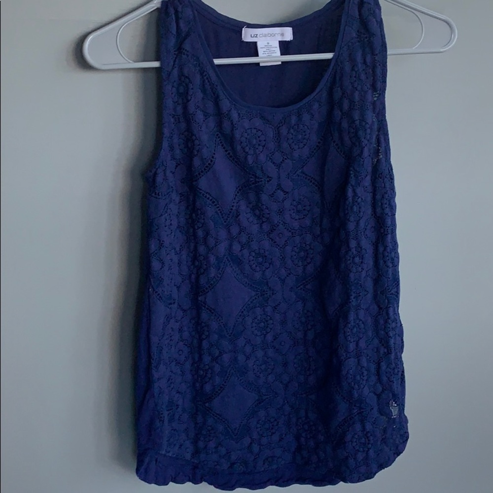 Navy blue woven blouse